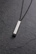 Black Stainless Steel Hidden Message Necklace
