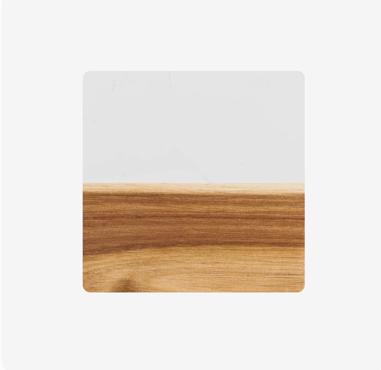 Square White Marble & Wood Coasters