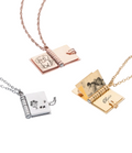 18K Gold Plated Book Locket Necklace