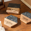 Square Black Marble & Wood Coasters