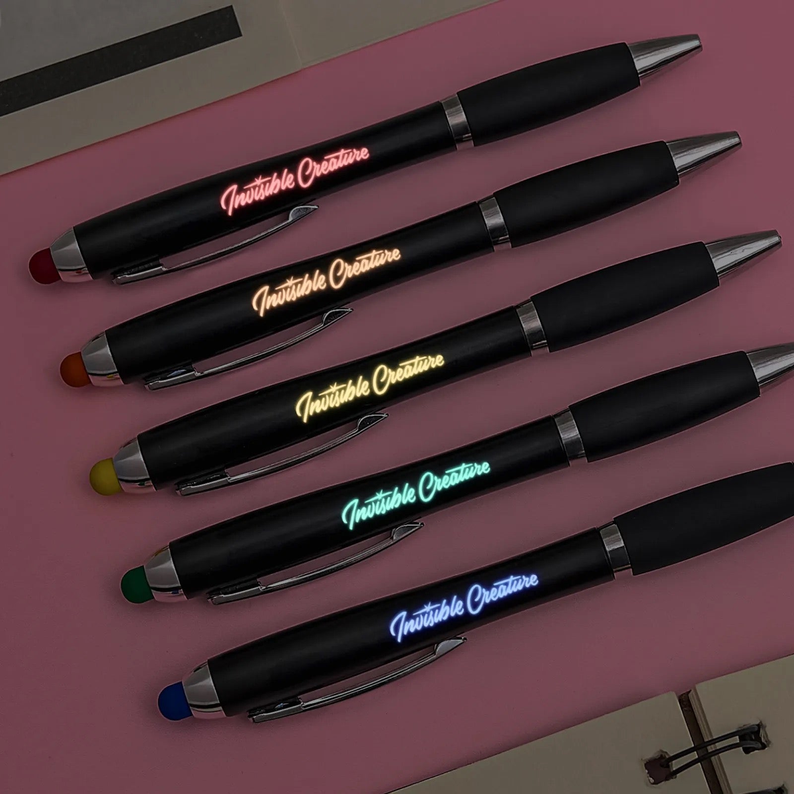 Stylus Ballpoint Pens with LED Light