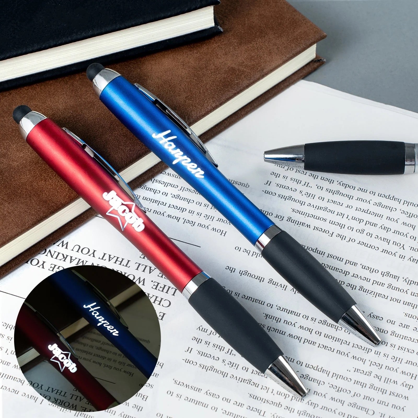 Stylus Ballpoint Pen With LED Light