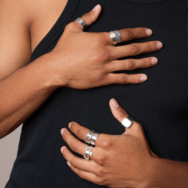 Men's Silver ID Ring
